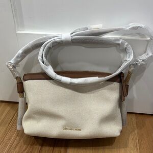 Michael Kors Tan and Brown Crossbody Bag
